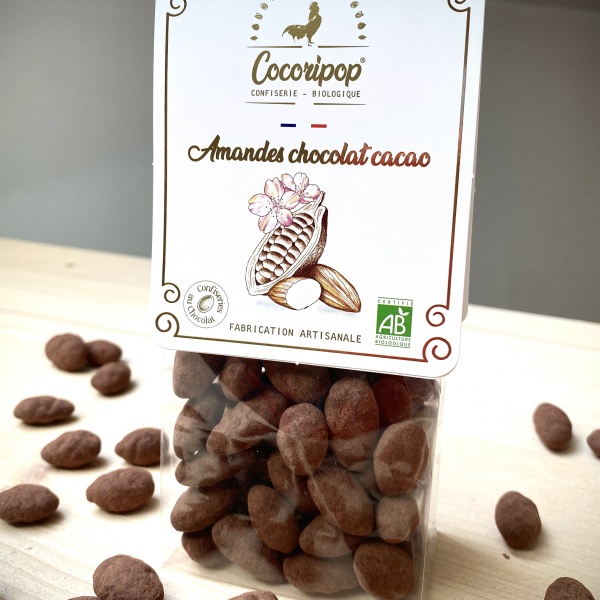 Amandes chocolat au lait, truffées cacao